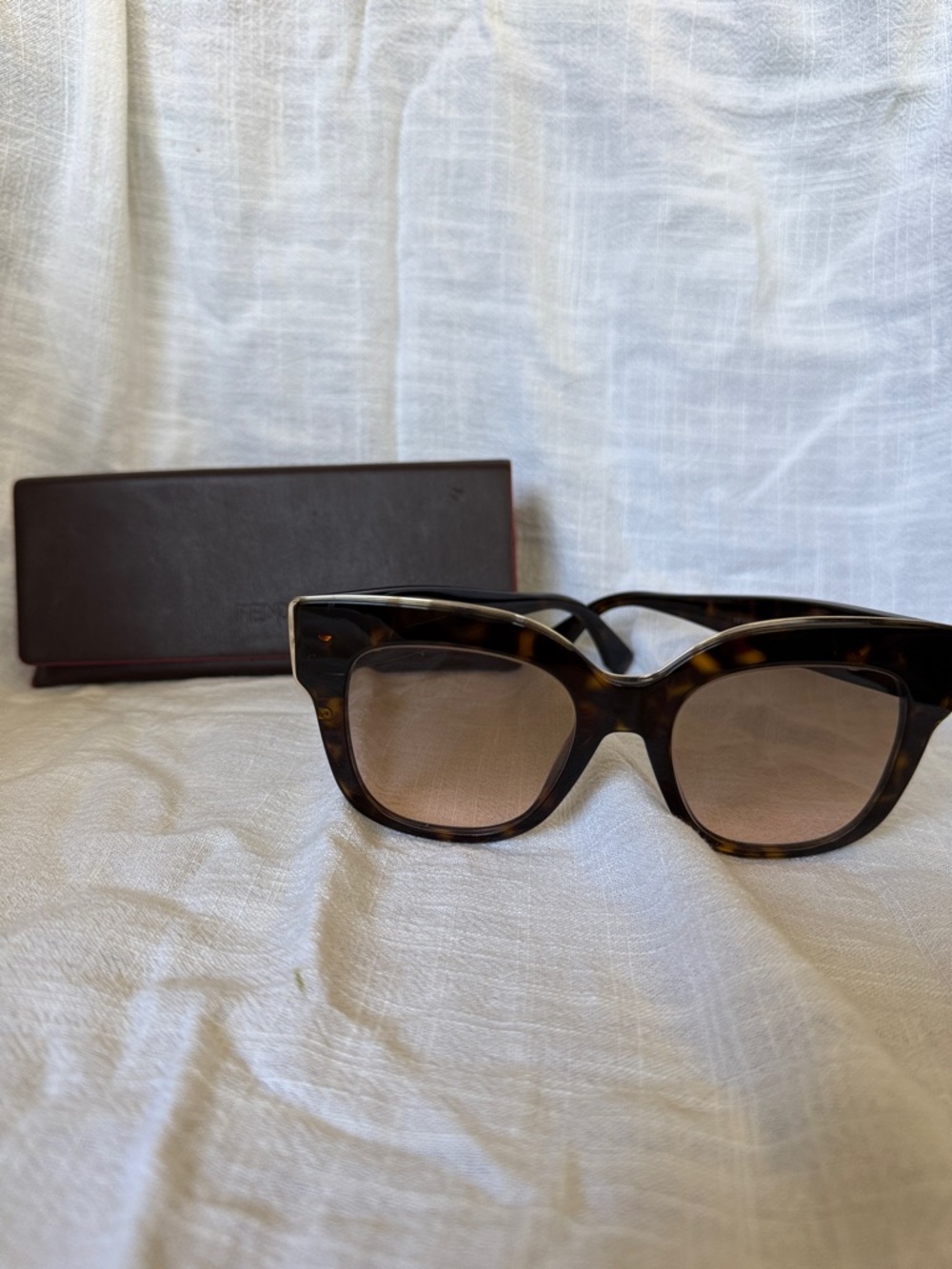 Fendi Tortoiseshell Havana Sunglasses - Brown Gradient Lenses